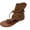 Brown, variant on Tassel Flat Sandals for Women Retro Open Toe Bohemian Gladiator Fringe Casual Flip Flops Beach Shoes Hollow out T-Strap Ankle Boots Brown Size 7.5