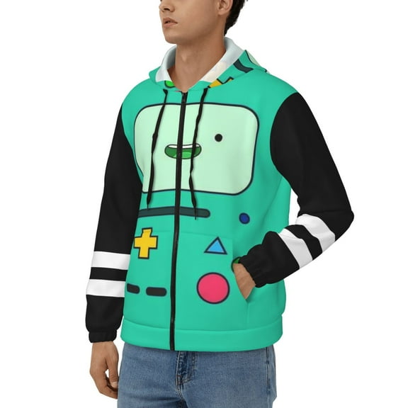 Unisex Adventure Time Zip Up Hoodie Graphic Hooded Sweatshirt for Men Women Outdoor Jacket