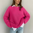 thumbnail image 2 of Zrbywb Fashion Simple Women Sweater New Casual Loose Lazy Wind Sweater Women Outer Wear Pullover Long Sleeve Round Neck Knit Sweater, 2 of 5
