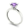 thumbnail image 2 of Solitaire Engagement Ring for Women - 1ct Simulated Alexandrite in 18K White Gold Promise Ring, 2 of 6