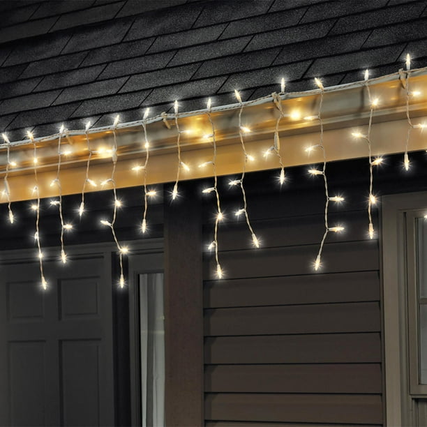 Celebrations 100 Led Light Icicle Style String Warm White Set 5 1 2 Com Celebrations 100 Led Light Icicle Style, Ice Sickle Lights Led