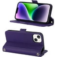 thumbnail image 7 of Crossbody Wallet for iPhone 15 Plus Case with Adjustable Lanyard Strap Credit Card Holder 6.7",PU Leather Handbag Purse Kickstand Make Up Mirror Cover Case for Men Women Girl,Purple, 7 of 7