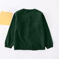 thumbnail image 4 of Kids Girls Solid Color Long Sleeve Fleece Knitted Cardigan for Autumn Winter, Comfortable Round Neck Sweater, Casual Knitwear for Special Occasions Army Green 7-8 Years, 4 of 6