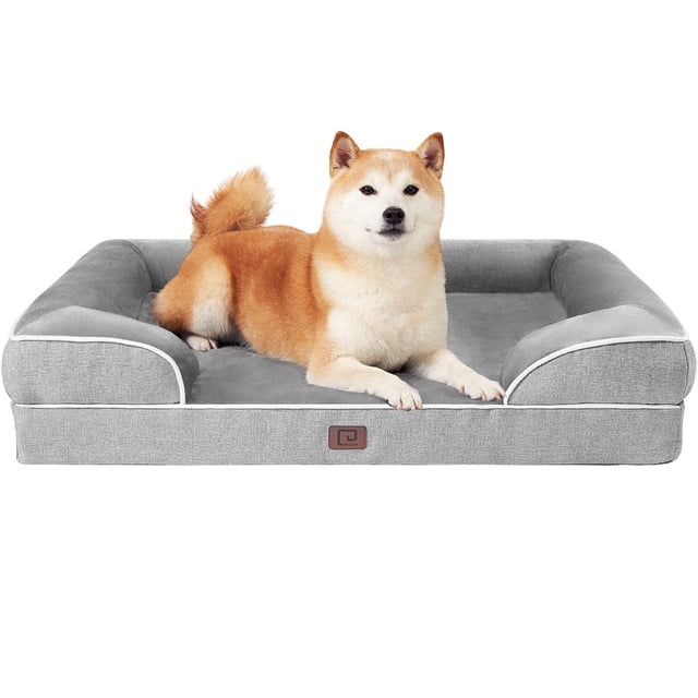 Cama ortopédica para perros EHEYCIGA, impermeable, viscoelástica, gris