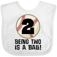 thumbnail image 3 of Inktastic 2nd Birthday Baseball 2 Year Old Boy Boys or Girls Baby Bib, 3 of 4
