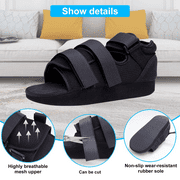 Post Op Shoe - Lightweight Medical Walking Shoes with Adjustable Strap - Orthopedic Recovery Cast Shoe for Post Surgery, Fractured Foot, Injured Toes, Stress Fracture, Sprains - Left or Right Foot
