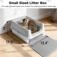 thumbnail image 6 of Stainless Steel Cat Litter Box for Kittens and Medium Cats, Open Top Metal Kitty Small Litter Box with High Sides Lid, Litter Mat, Scoop, No Odor, No Mess, Leak Proof, Easy Clean, 6 of 7