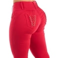 thumbnail image 2 of Womens Juniors Red Skinny Jeans - Butt Lifting Mid Rise Skinny Jeans - Mid rise Skinny Jeans 10990M, 2 of 6