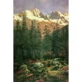 thumbnail image 2 of Bierstadt, Albert 14x18 White Modern Wood Framed Museum Art Print Titled - Canadian Rockies, 2 of 4