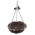 thumbnail image 1 of nçoire suspendue en rotin pour oiseaux, perroquets, nid en paille avec cloches (27 x 20 cm), 1 of 4