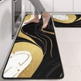 thumbnail image 2 of Kitchen Rugs Sets Of 2,Black and Gold Marble Wavy Lines Pattern Anti Fatigue Kitchen Mat Rugs Non Slip Washable,Decorative Kitchen Floor Mats for Kitchen,Sink,Laundry,17"x47"+17"x47", 2 of 5
