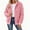 Pink, variant on Women's Fall Winter Cable Knit Jacket Long Sleeve Full Zip Stand Collar Outerwear