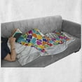 thumbnail image 6 of Saying Soft Flannel Fleece Throw Blanket, House Silhouette with Colorful Hearts and Saying About Love Makes It Home, Cozy Plush for Indoor and Outdoor Use, 60" x 80", Multicolor, by Ambesonne, 6 of 6