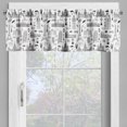 thumbnail image 4 of Ambesonne Europe Valance & Curtain, Europe Famous Places Drawing, 55"x45", Black White, 4 of 7