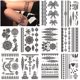 thumbnail image 1 of 10 hojas de pegatinas de tatuajes temporales negras para adultos, mujeres, niñas, plumas, mandala, arte floral, cuerpo, brazo, tatuajes grandes, hoja de encaje, tatuajes temporales de boda, 1 of 4