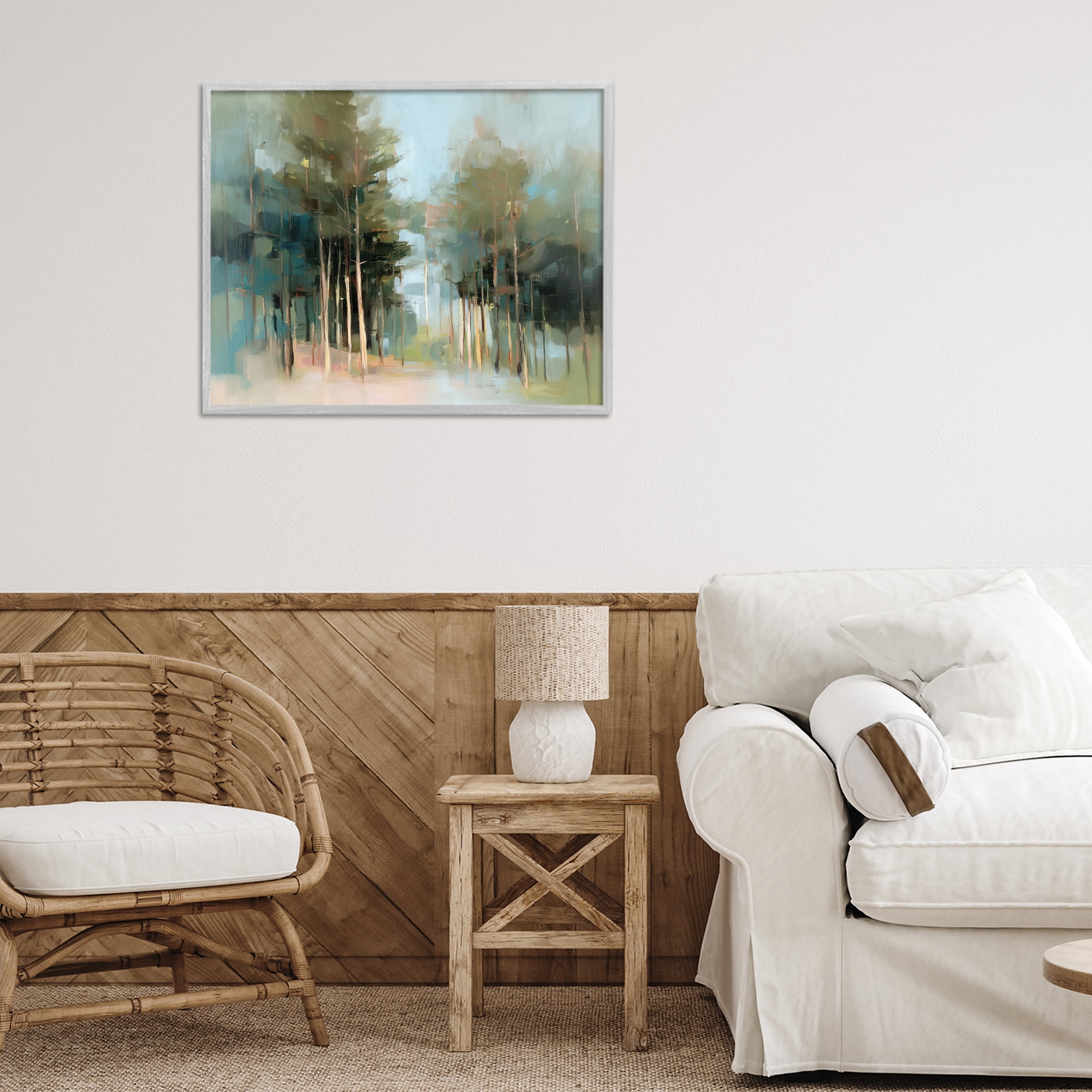 Stupell Industries The Grove Impressionist Forest Gray Framed Giclee Art, design by Kim Curinga