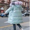 thumbnail image 6 of KAUOD Girls Long Winter Parka Coats Cute Gradient Color Quilted Puffer Jackets Faux-F𝐮r Insulated 𝗦now Ski down Outwear, 6 of 8