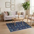 thumbnail image 3 of ODIKA Ship Galaxy Cartoon Grid Cluster Motif Science Theme Playroom Flowing Dynamic Stain Resistant Low Profile for Dorm Room, Small Living Apartment, 3 of 7