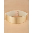 thumbnail image 3 of Women's Snap-Button PU Corset Waist Belt Wide Elastic Belts for Dress Stretchy Waistband, 3 of 3