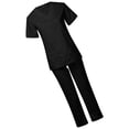 thumbnail image 1 of Unisex Nursing Work Scrub V Neck Protective spa Polyester Clothing Care Worker Black M, 1 of 8