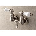 thumbnail image 2 of Kingston Brass AE33T8 Aqua Vintage 3-3/8 Inch Wall Mount Tub Faucet, Brushed Nickel, 2 of 4