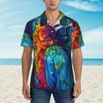 thumbnail image 4 of Daiia Colorful Parrot Jungle Dream Hawaiian Shirt for Men Gentle Cotton Regular Short Sleeve Casual-Small, 4 of 9