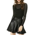 thumbnail image 4 of INSPIRE CHIC Women's Glitter Mesh See Through Blouse with Spaghetti Strap Camisole XS Black, 4 of 8