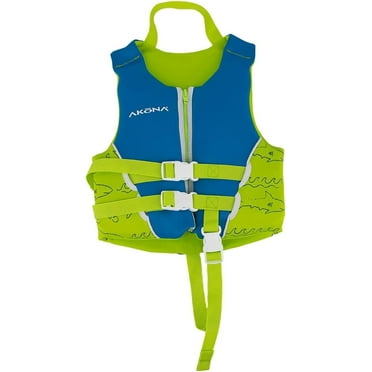 AKONA Child Neoprene Life Jacket for Boys, US Coast Guard Approved, Rated for Children Weighing 30-50 Pounds