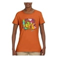 thumbnail image 2 of Colorful Rainbow Paint Love Streetwear Womens Graphic T-Shirt, Orange, X-Large, 2 of 3