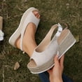 thumbnail image 6 of Mostsola Platform Espadrilles for Women Sandals Open Toe Slippers Casual Slingback Heels, 6 of 8