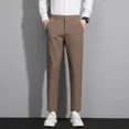 thumbnail image 3 of Pantalones de traje de hombre de talla grande Pantalones de verano rectos para hombre Negro Lujoso coreano Reseñas Muchas prendas de trabajo baratas 2024 Tela nueva en, 3 of 5