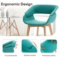 thumbnail image 6 of Ivinta Dining Chairs Set of 2, Mid Century Modern Fabric Kitchen Chairs with Solid Wood Legs for Dining Room Living Room Restaurant (Green), 6 of 9