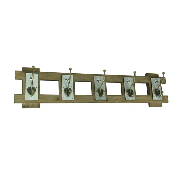 Premier Home Imports Rustic Contemporary Cutout Wood Hat Hook Wood Wall Hanging - Brown