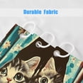 thumbnail image 7 of Funny Cat Shower Curtain Cute Retro Cool Cartoon Kitty are You Poopin' Fun Teal Humorous Animal Cloth Bathroom Shower Curtain Set with Hooks, 72X72in, 7 of 7