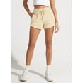 thumbnail image 5 of Women'S Sweat Shorts with Pockets Cotton French Terry Drawstring Summer Workout Casual Lounge Shorts Cream White XS, 5 of 6
