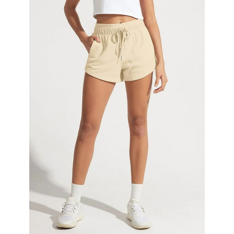 Women'S Sweat Shorts with Pockets Cotton French Terry Drawstring