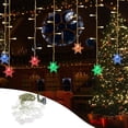 thumbnail image 1 of Christmas Snowflake Curtain Light Home Party Decoration Lights 16Snowflake 80Mini LED 11.5ft Light String Lights For Holiday Decor, 1 of 7