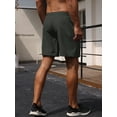 thumbnail image 3 of GIRUNS Men's Athletic Running Shorts Quick Dry with Zipper Pockets Workout Gym Basketball Shorts Dark Gray L, 3 of 8