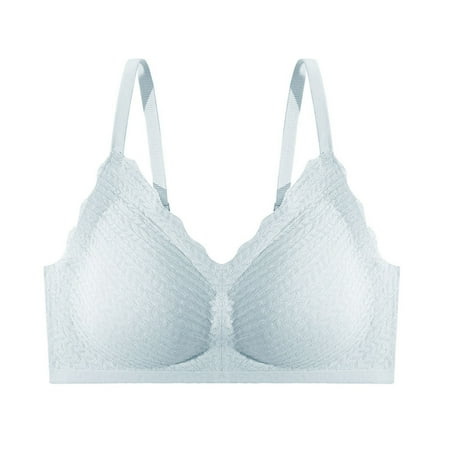 

Qiaocaity Women Bras High Support Underwear Women Fashion Sports Bra Wire Free Underwear One-Piece Bra Everyday Underwear Gray L