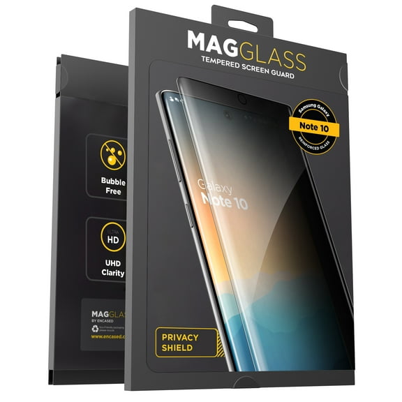 Magglass Galaxy Note 10 Privacy Screen Protector - Anti Spy Fingerprint Resistant Tempered Glass Guard for Samsung Note 10 (Case Compatible)