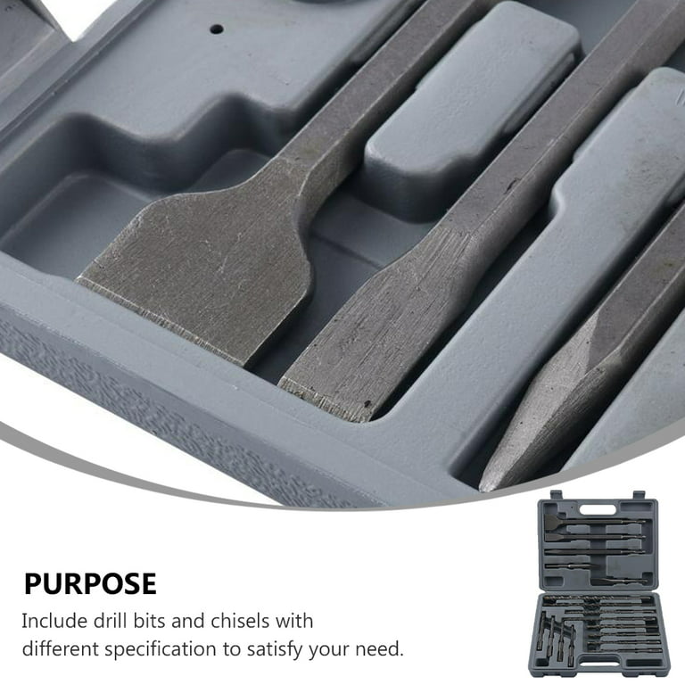 GCP Products 17Pc Sds-Plus Rotary Hammer Drill Bits And Chisel Set For  Concrete Stone