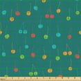 thumbnail image 2 of Ambesonne Fruit Fabric by the Yard Upholstery, Colorful Cherries Art Design, 2 Yards, Dark Teal and Multicolor, 2 of 5