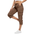 thumbnail image 6 of Dwellite Womens Quick Dry Cargo Capris with Pockets Loose Fit Casual Capri Pants Dressy Lightweight Ladies Baggy Cargo Pants for Hiking Orange 2XL, 6 of 6