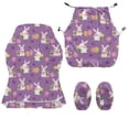 thumbnail image 4 of Whosucclay Purple Bunny Tulip Print Gaming Chair Slipcovers, Stretchable Office Chair Cover 4 Pcs Computer Desk Chairs Covers with Armrest Covers, Rotating Armchair Protector Cover Easter Decor, 4 of 8