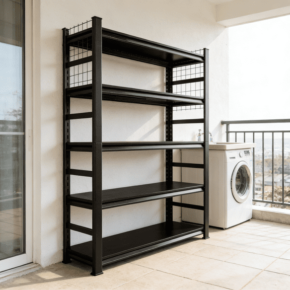 72''H*36W'' Metal Garage Shelving Heavy Duty Garage Storage Shelves Organizer for Heavy Tools and Equipment, 5 Tier Metal Shelves Adjustable Shelf for Pantry Kitchen Warehouse, Black