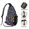 thumbnail image 2 of Cottagecore Mushroom Sling Backpack, Trippy Fairy Tale Fungi Crossbody Bag with Boho Botanical Pattern and Psychedelic Forest Aesthetic, 2 of 6