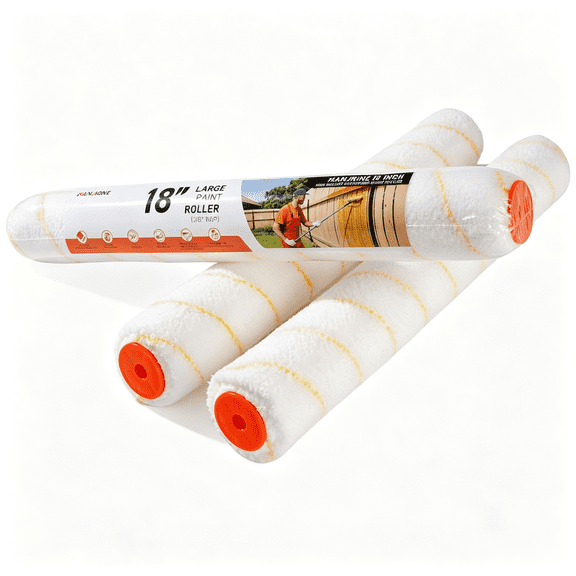 ACDANC 18 Inch Microfiber Paint Roller Covers,3 Pack,Paint Rollers 18 Inch (3/8" Nap),Large Paint Rollers,Paint Supplies for Painting Walls
