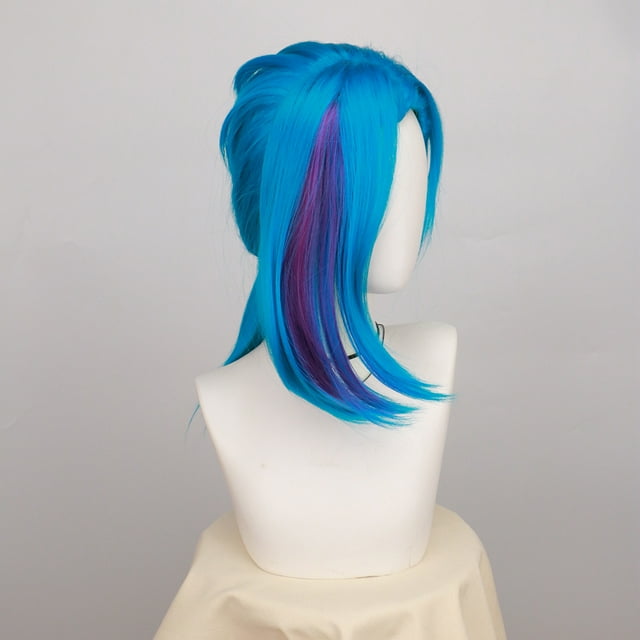 Peluca de cosplay Arcanes Jinxs, pelo sintético, 30 cm, para Halloween