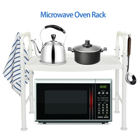 Counter Unit (HERCHR Microwave Oven Storage Rack, Microwave Oven Shelf, Ivory Microwave Oven Rack Stand Household Kitchen Wares Storage Shelf Organizer, Metal Top Microwave Shelf Counter)