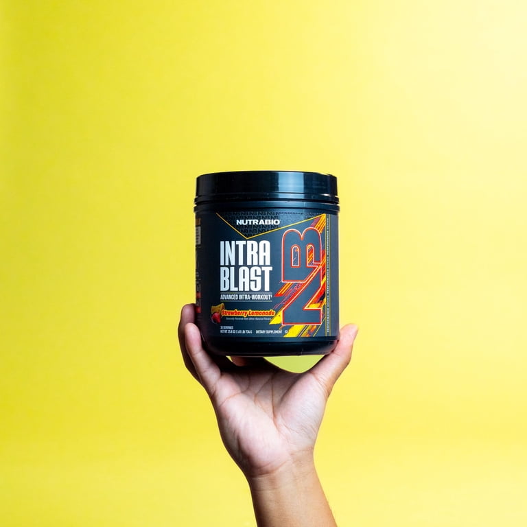 NutraBio Intra Blast BCAA EAA Powder, 30 Servings, Strawberry